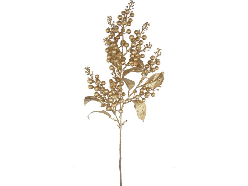 Buitengewoon de boet Kunsttak bessen goud, 65 cm  - 