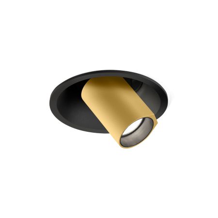 Wever & Ducre Wever Ducre Bliek Round Petit 1.0 Spot - Zwart - Goud
