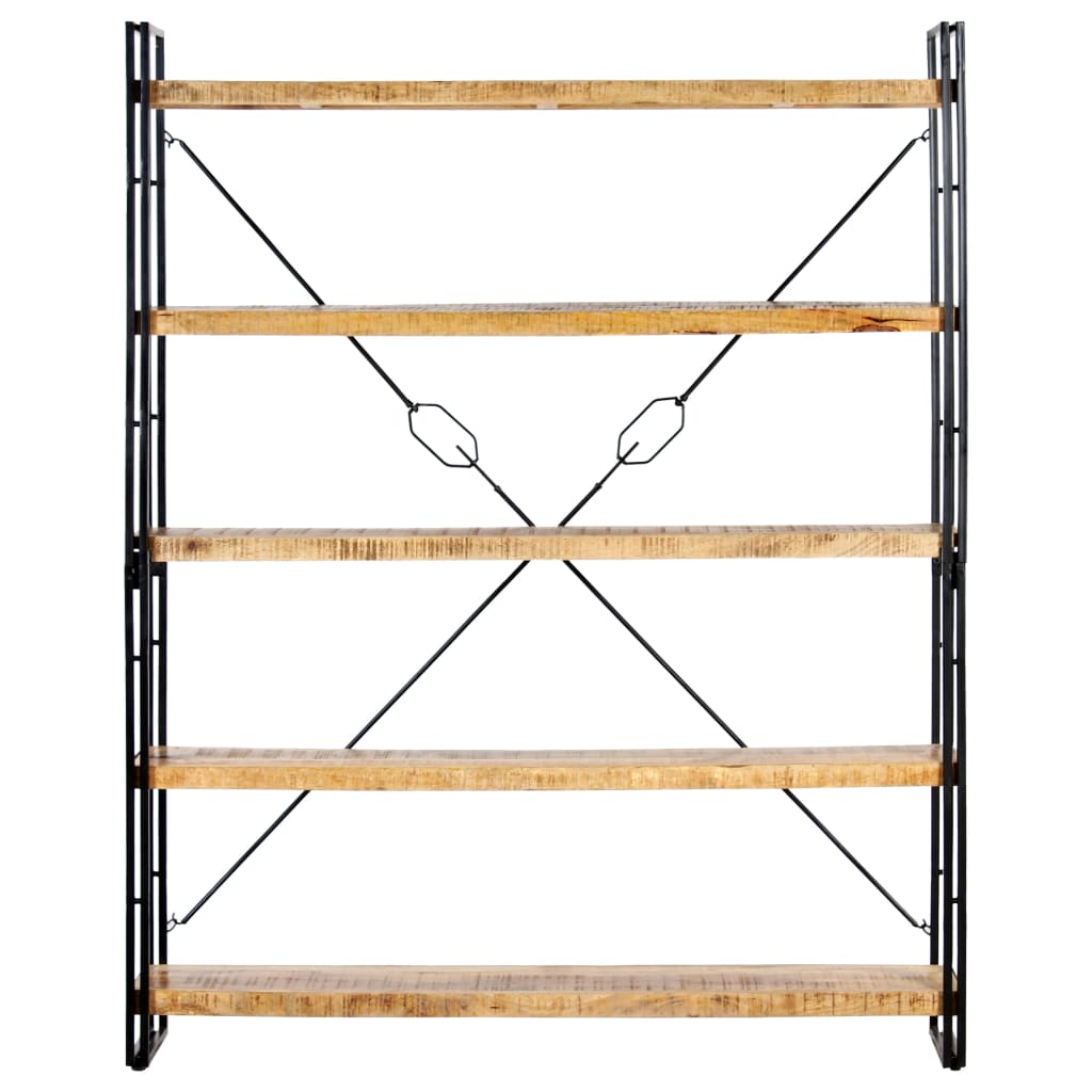 vidaXL Boekenkast met 5 schappen 140x30x180 cm massief mangohout