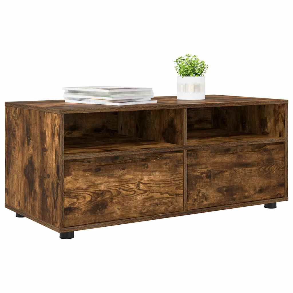 vidaXL TV-kast met lade Gerookt eiken 100 x 48 x 43 cm Bewerkt hout