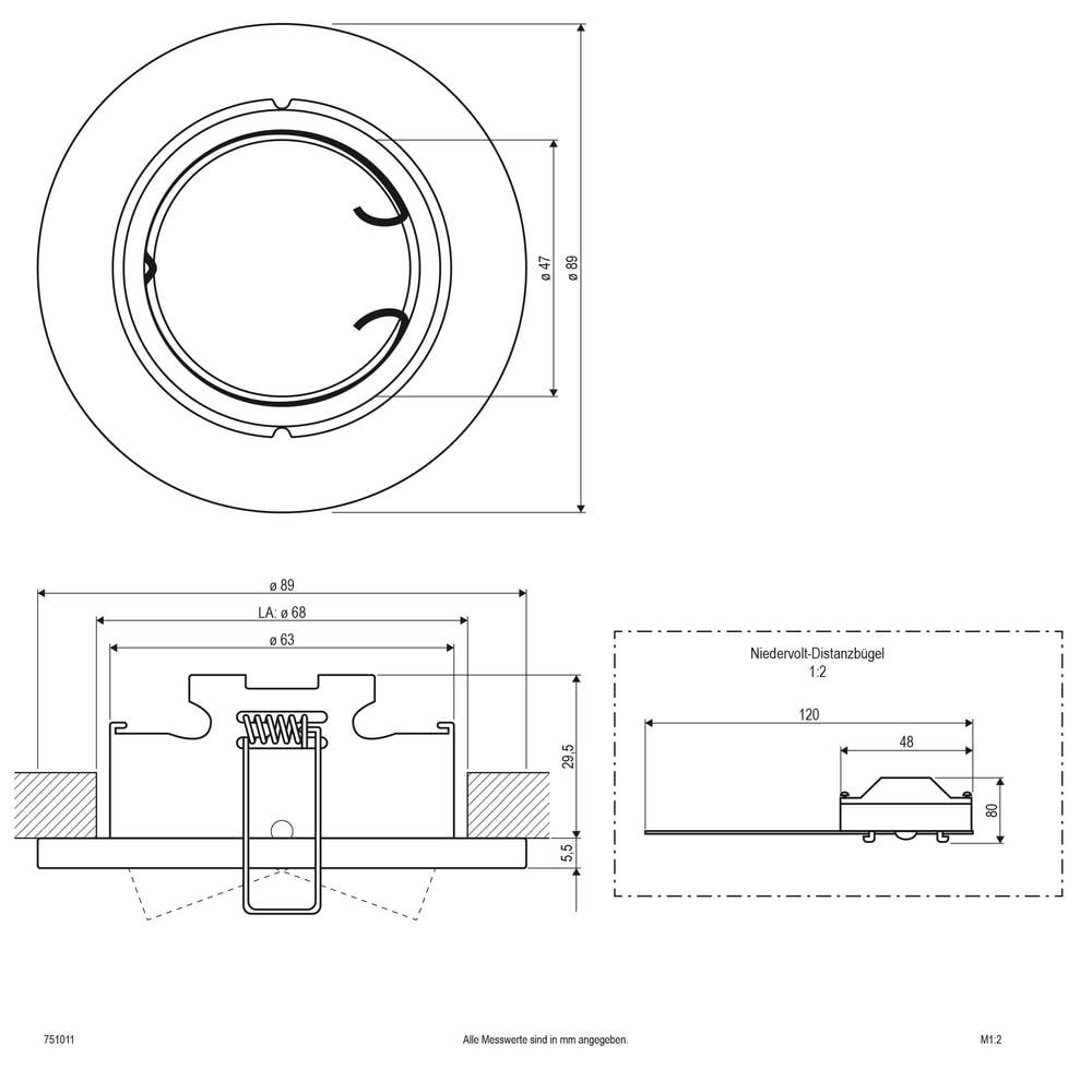 EVN 751011 751011 Inbouwring Halogeen Zonder 50 W Chroom
