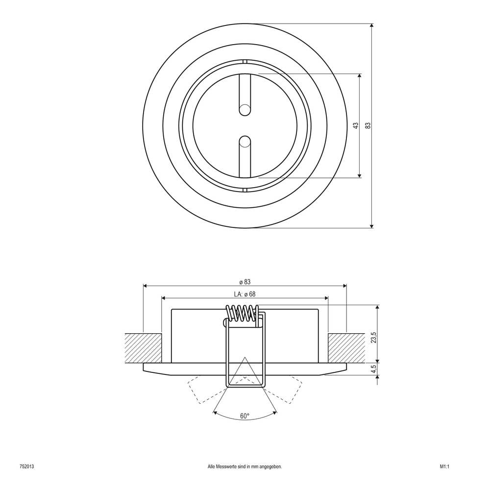 EVN 752013 752013 Inbouwring Halogeen Zonder 50 W Chroom