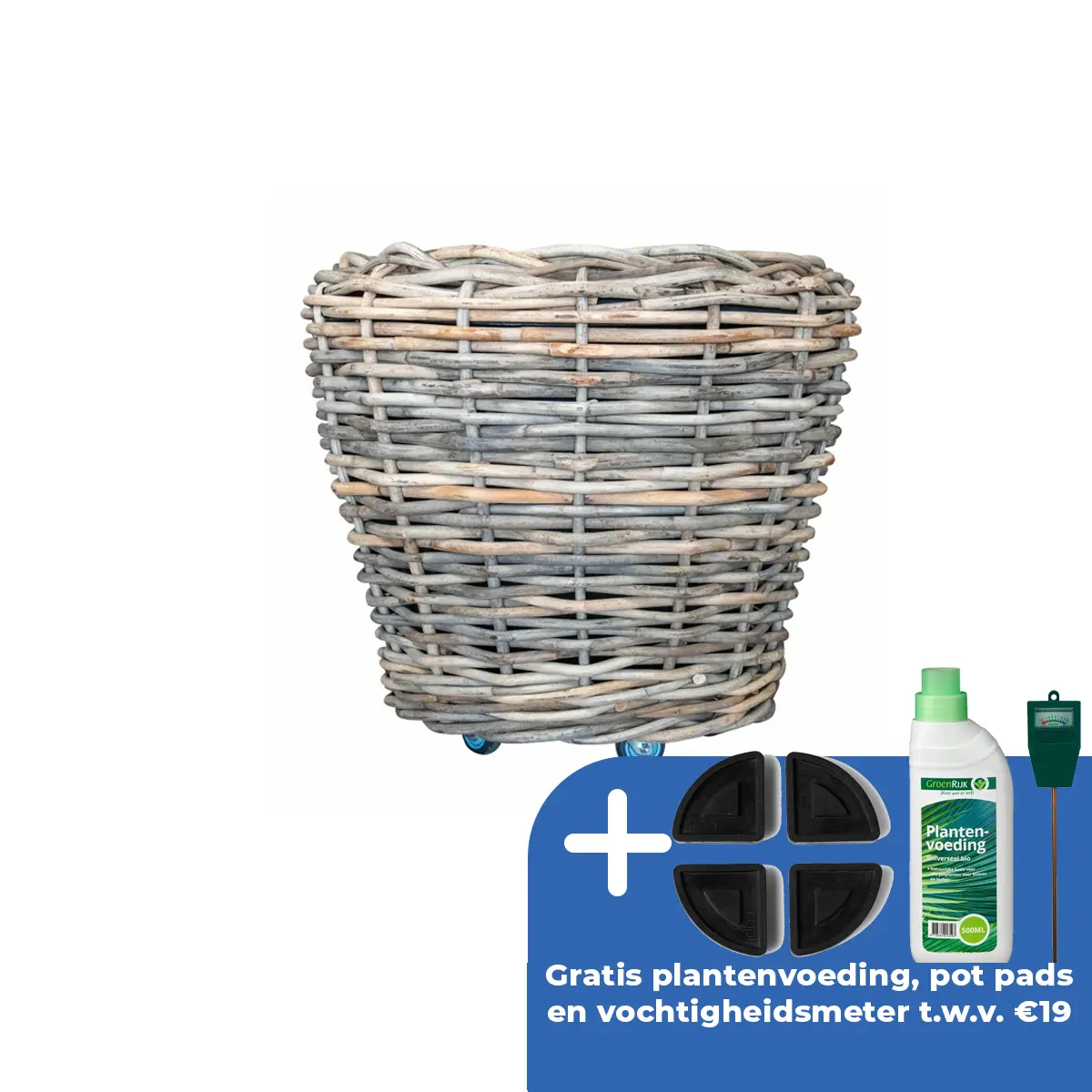 Van der Leeden Drypot op wielen d58h51cm grijs