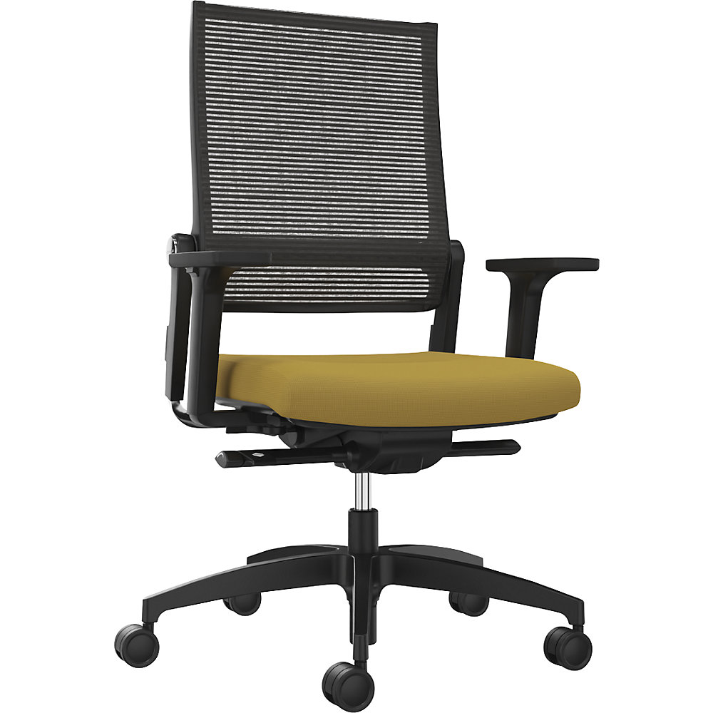 Dauphin Bureaustoel LORDO FLEX, met netrugleuning, geel