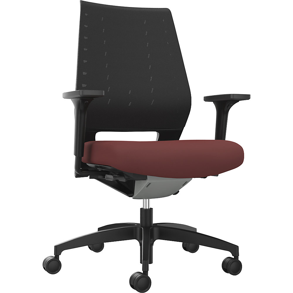 Dauphin Bureaudraaistoel X-Code, met netrugleuning, robijnrood