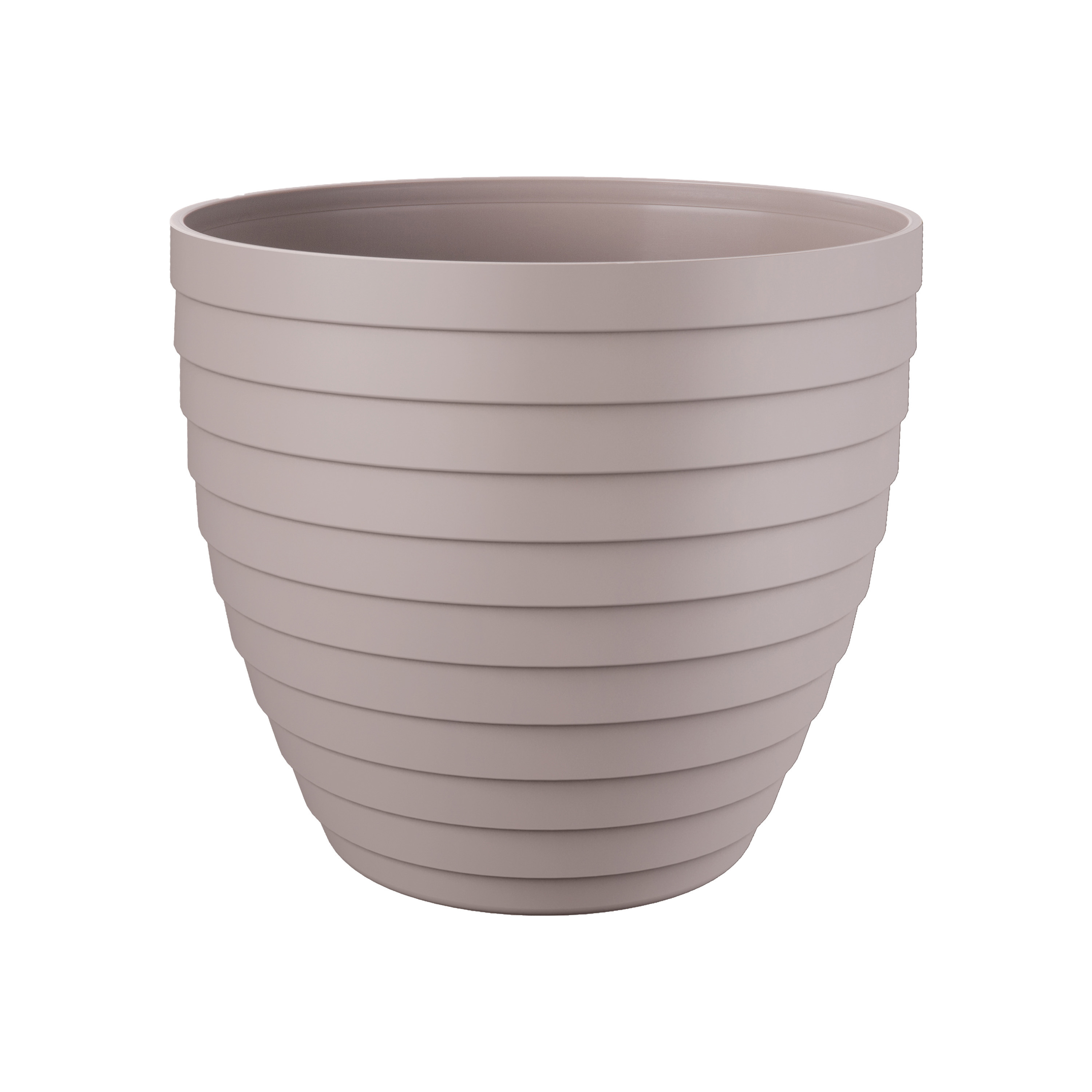 Juypal Hogar Bloempot/plantenpot Florenzia - taupe - kunststof - D21 x H19,3 cm - voor buiten/binnen -