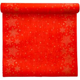 Papstar Christmas Shine tafelloper, 3 m x 400 mm, stofachtig, airlaid, rood