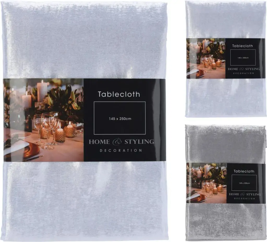 Huismerk Tafelkleed zijde 145x250cm zil