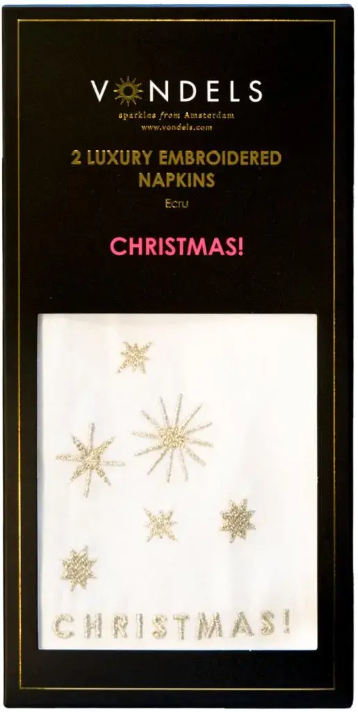 Vondels servet christmas 45x45cm ecru 2 stuks