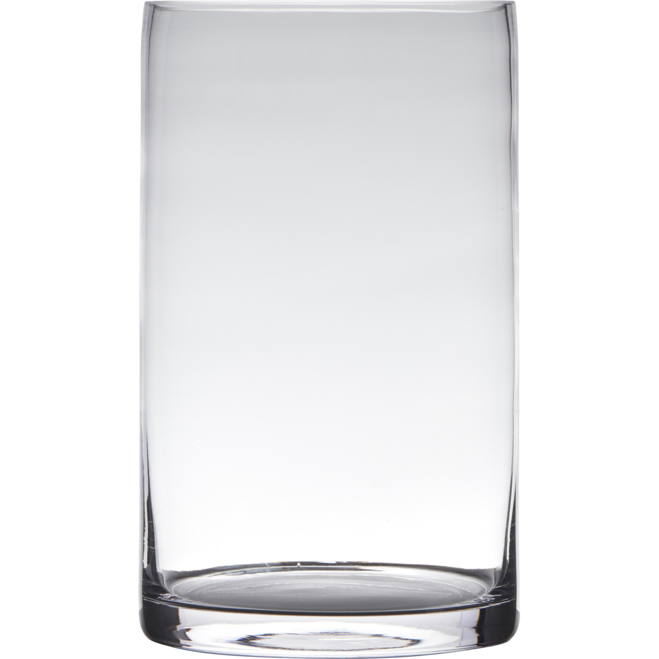 Hakbijl Glass Vaas - transparant - H30 x D15 cm - glas - cilinder vorm - vazen - bloemenvaas -
