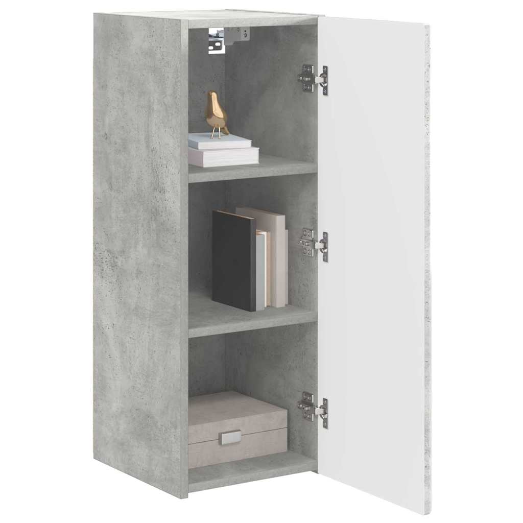 vidaXL TV Wandkast 2 pcs Beton 30 x 31 x 80 cm Bewerkt hout