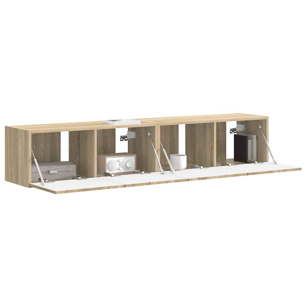 vidaXL TV Wandkast 2 pcs Sonoma 60 x 31 x 29.5 cm Bewerkt hout