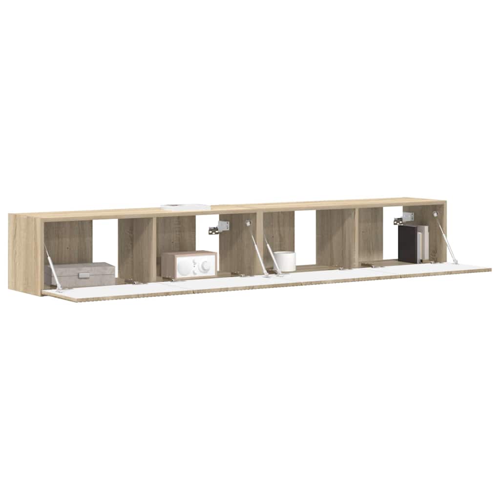 vidaXL TV Wandkast 2 pcs Sonoma 60 x 31 x 29.5 cm Bewerkt hout
