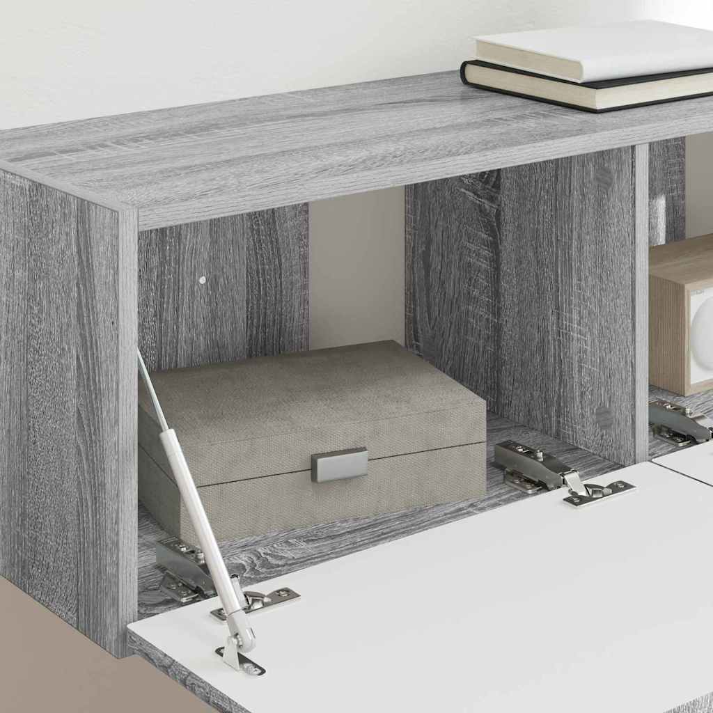 vidaXL TV Wandkast 2 pcs Grijs Sonoma 60 x 31 x 29.5 cm Bewerkt hout